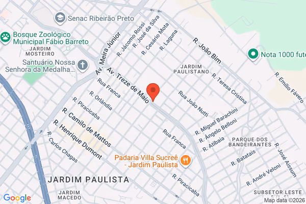 Mapa da localização - Ribeirão Preto